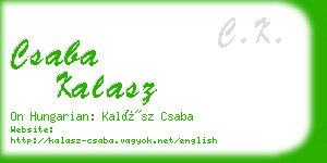 csaba kalasz business card